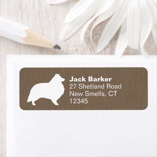 Shetland Sheepdog Sheltie Dog Return Address ラベル (インサイチュ)