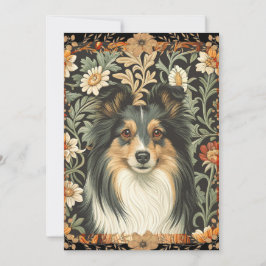 Shetland Sheepdog Sheltie Garden Tapestry Invites サンキューカード