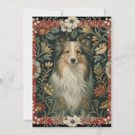 Shetland Sheepdog Sheltie Garden Tapestry Invites サンキューカード