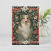 Shetland Sheepdog Sheltie Garden Tapestry Invites サンキューカード (スタンド正面)