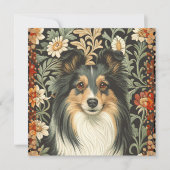 Shetland Sheepdog Sheltie Garden Tapestry Invites サンキューカード (正面)