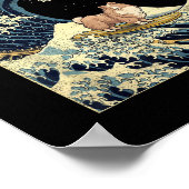 Shetland Sheepdog Sheltie Japanese Kanagawa Wave F ポスター (角)