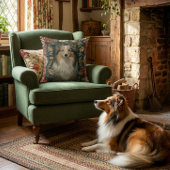 Shetland Sheepdog Sheltie Vintage William Morris クッション