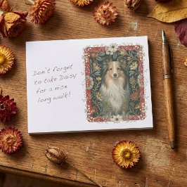 Shetland Sheepdog Sheltie Vintage William Morris ポストイット