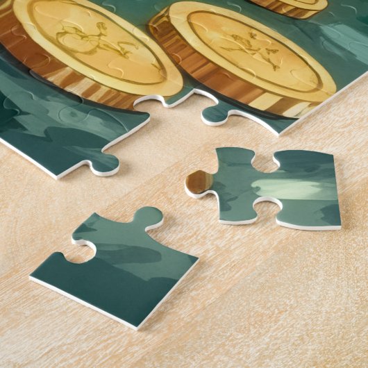 Shetland Sheepdog St Patrick’s Day Lucky Dog ジグソーパズル (側面)