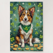 Shetland Sheepdog St Patrick’s Day Lucky Dog ジグソーパズル (縦)