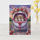 Shetland Sheepdog Valentine's Day  カード (黄色い花)