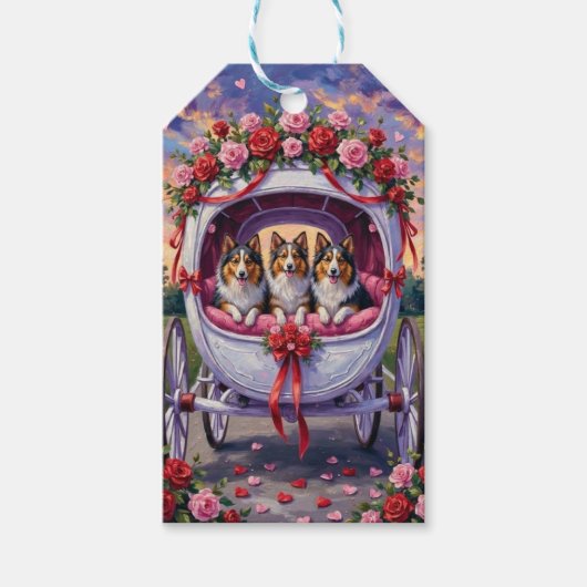 Shetland Sheepdog Valentine's Day  ギフトタグ (正面)