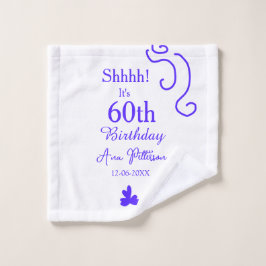 Shhそれは60歳の誕生日の追加の名前パープルスペインの r ウォッシュタオル