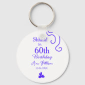 Shhそれは60歳の誕生日の追加の名前パープルスペインの r キーホルダー (裏面)