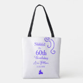 Shhそれは60歳の誕生日の追加の名前パープルスペインの r トートバッグ (裏面)