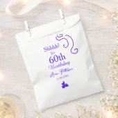 Shhそれは60歳の誕生日の追加の名前パープルスペインの r フェイバーバッグ (クリップ留めされた状態)