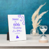 Shhそれは60歳の誕生日の追加の名前パープルスペインの r フォトプラーク (側面)