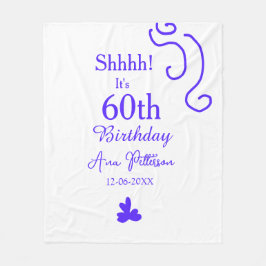 Shhそれは60歳の誕生日の追加の名前パープルスペインの r フリースブランケット
