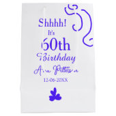 Shhそれは60歳の誕生日の追加の名前パープルスペインの r ミディアムペーパーバッグ (裏面)