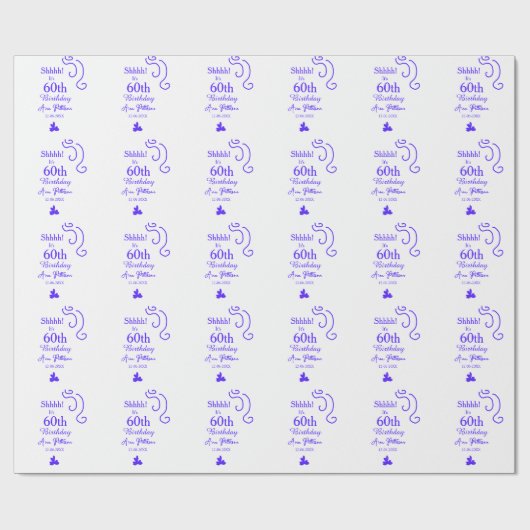 Shhそれは60歳の誕生日の追加の名前パープルスペインの r ラッピングペーパー (フラット)