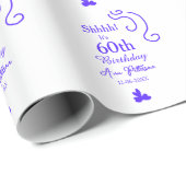 Shhそれは60歳の誕生日の追加の名前パープルスペインの r ラッピングペーパー (ロールコーナー)