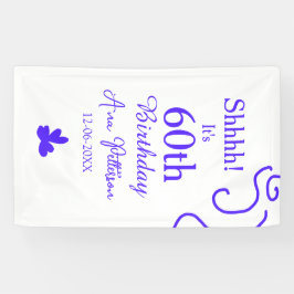 Shhそれは60歳の誕生日の追加の名前パープルスペインの r 横断幕