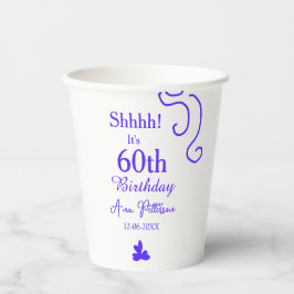 Shhそれは60歳の誕生日の追加の名前パープルスペインの r 紙コップ