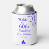 Shhそれは60歳の誕生日の追加の名前パープルスペインの r 缶クーラー (缶正面)