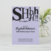 Shhサプライズ誕生日パーティー大人紫 招待状 (スタンド正面)