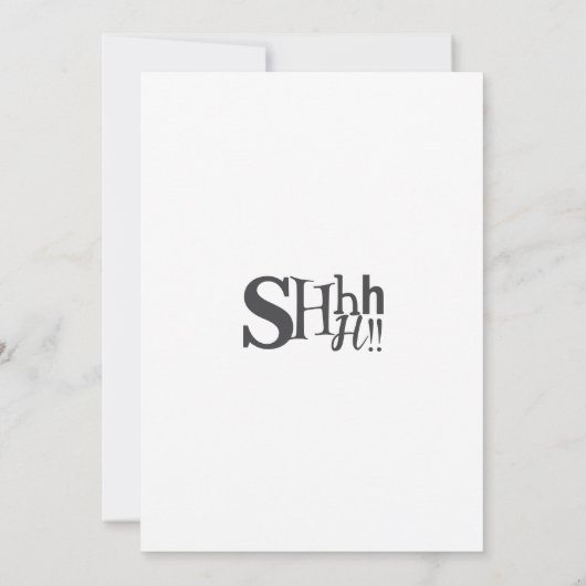 Shhサプライズ誕生日パーティー大人 招待状 (裏面)