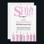 Shhサプライズ16th Birthday Partyピンク 招待状<br><div class="desc">このピンクと白の驚きの誕生日パーティーの招待16歳の誕生日のために編集しカスタマイズて、あなたのパーティー情報を含むことができる。"shhh"というメッセージは、女の子のおもしろいのためのパーティーである。このデザインは手描きの水彩誕生日キャンドルを備えている。電話で送信できるように、物理的およびデジタル形式で利用可能。私たちの誕生日招待状で究極のサプライズパーティーカスタムをスローする準備ができて！あなたはの祝おもしろい誕生会の計画や節目の誕生日など、私たちパーソナライズされたの招待状は忘れられないイベントのトーンを設定する。あらゆる誕生日テーマに合わせて設計されユニーク、私たちの招待状は最初からあなたの誕生祝いに興奮を追加する。誕生日鮮やか装飾からパーティー供給やパーティーアクセサリーの調整まで、私たちのイベント招待状は救済すべての詳細を結び付ける。特別な機会の招待状に最適な、これらのおもしろいパーティー招待状は、パーティーの装飾とテーマ付きパーティーアイディアに合わせて目を引く誕生日デザインを特徴としている。イベントの装飾を完璧に補完し、覚えておくべき夜のステージを設定する招待状であなたのパーティー計画ストレスを自由にする。今すぐカスタム招待状を注文し、スタイルで準備を祝始める。</div>