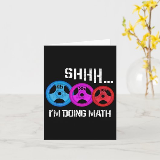 Shh私は数学のトレーニングジムユーモアおもしろいウェイトを行っている カード (黄色い花)