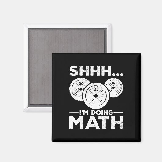 Shh私は数学ボディビルジムフィットネス列車をしている マグネット (正面/裏面)