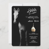 Shh驚きの馬の彼らの誕生日 招待状 (正面)
