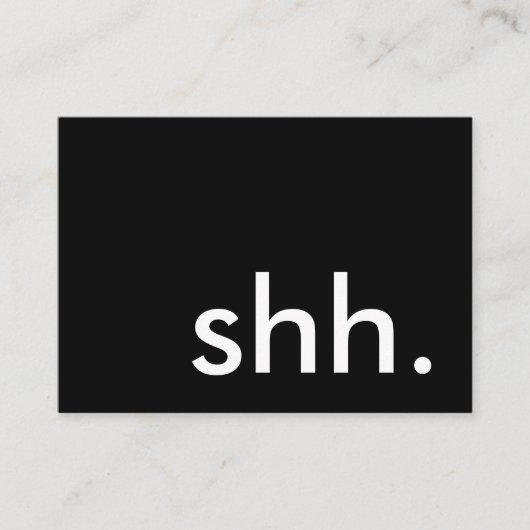 shh。 それはびっくりパーティです! 名刺 (正面)