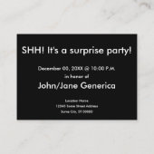 shh。 それはびっくりパーティです! 名刺 (裏面)