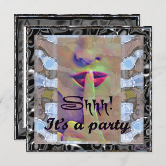 Shh! それはパーティーの招待です 招待状 (正面/裏面)