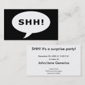 shh! びっくりパーティの漫画の泡 名刺 (正面/裏面)