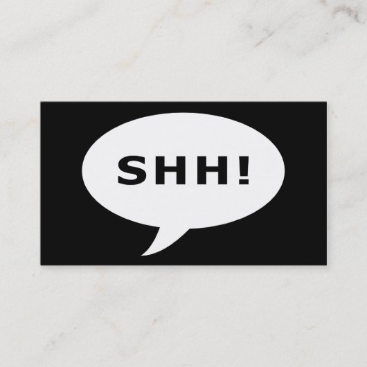 shh! びっくりパーティの漫画の泡 名刺 (正面)