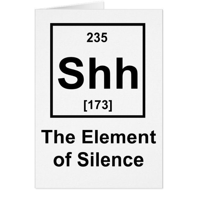 Shh、沈黙の要素 (正面)