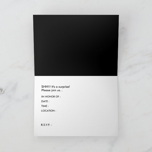 SHH! 話す泡 招待状 (内部)