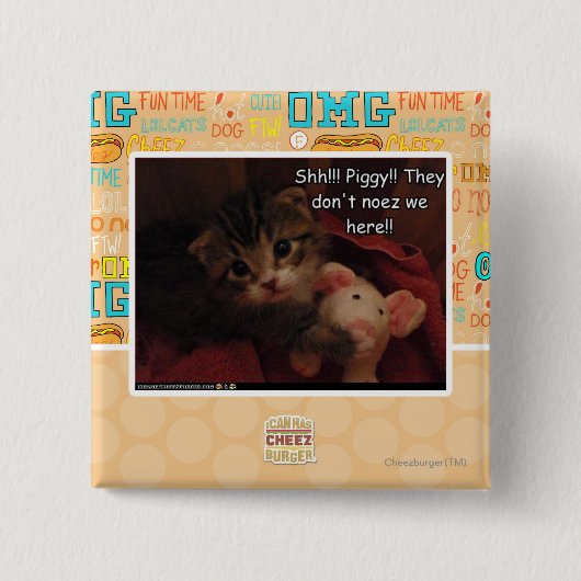 Shh!!! 豚のよう!! 缶バッジ (正面)