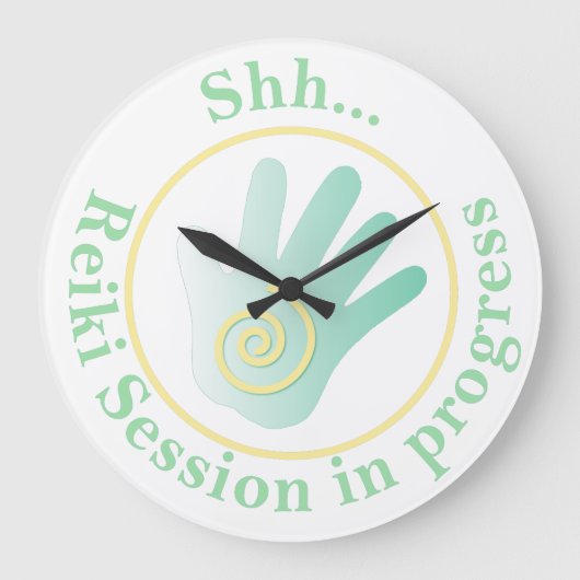 Shh…進行中のトリートメント ラージ壁時計 (正面)