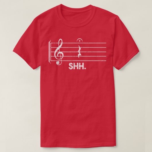 Shh Funny Musical Note Quarter Rest And Fermata Mu Tシャツ (デザイン正面)