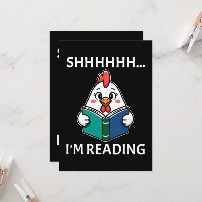 Shh I'm 読's Book'読 Chicken Book Lover (正面/裏面インサイチュ)