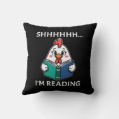 Shh I'm 読's Book'読 Chicken Book Lover クッション (裏面)