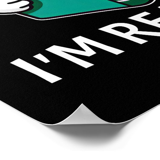 Shh I'm 読's Book'読 Chicken Book Lover ポスター (角)