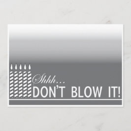 Shh Supplise Birthday Partyの招待|シルバー 招待状