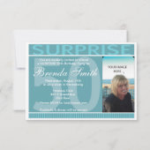 Shh Supplise Birthday Partyの招待|ティール（緑がかった色） 招待状 (裏面)