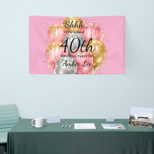 Shh Surprise Birthday Party 横断幕 (トレードショー)