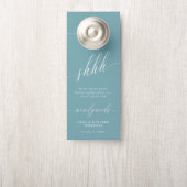 Shhhティール（緑がかった色）ホワイトは邪魔しな結婚い ドアノブサイン (ノブ)