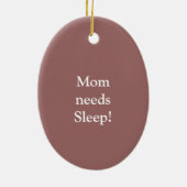 Shhh… お母さんの睡眠のぶら下がったなオーナメントのハート セラミックオーナメント (裏面)