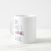 Shhh… ここにワインがあります コーヒーマグカップ (正面左)