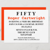 SHHH、サプライズ50歳の誕生日パーティーの招待状 招待状 (正面/裏面)